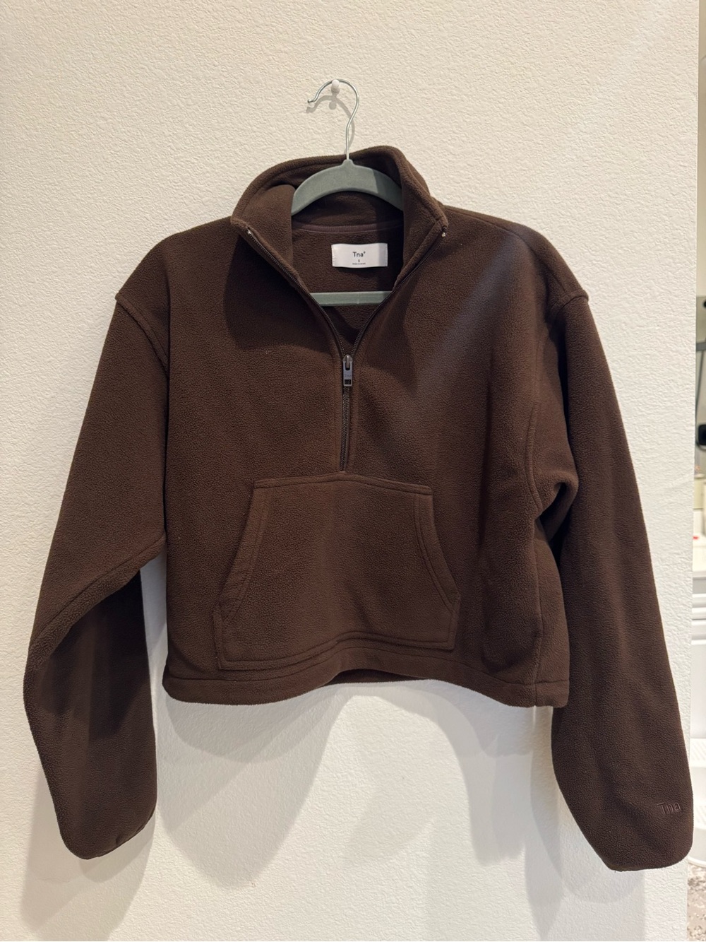 TNA Brown Fleece Half-Zip Pullover